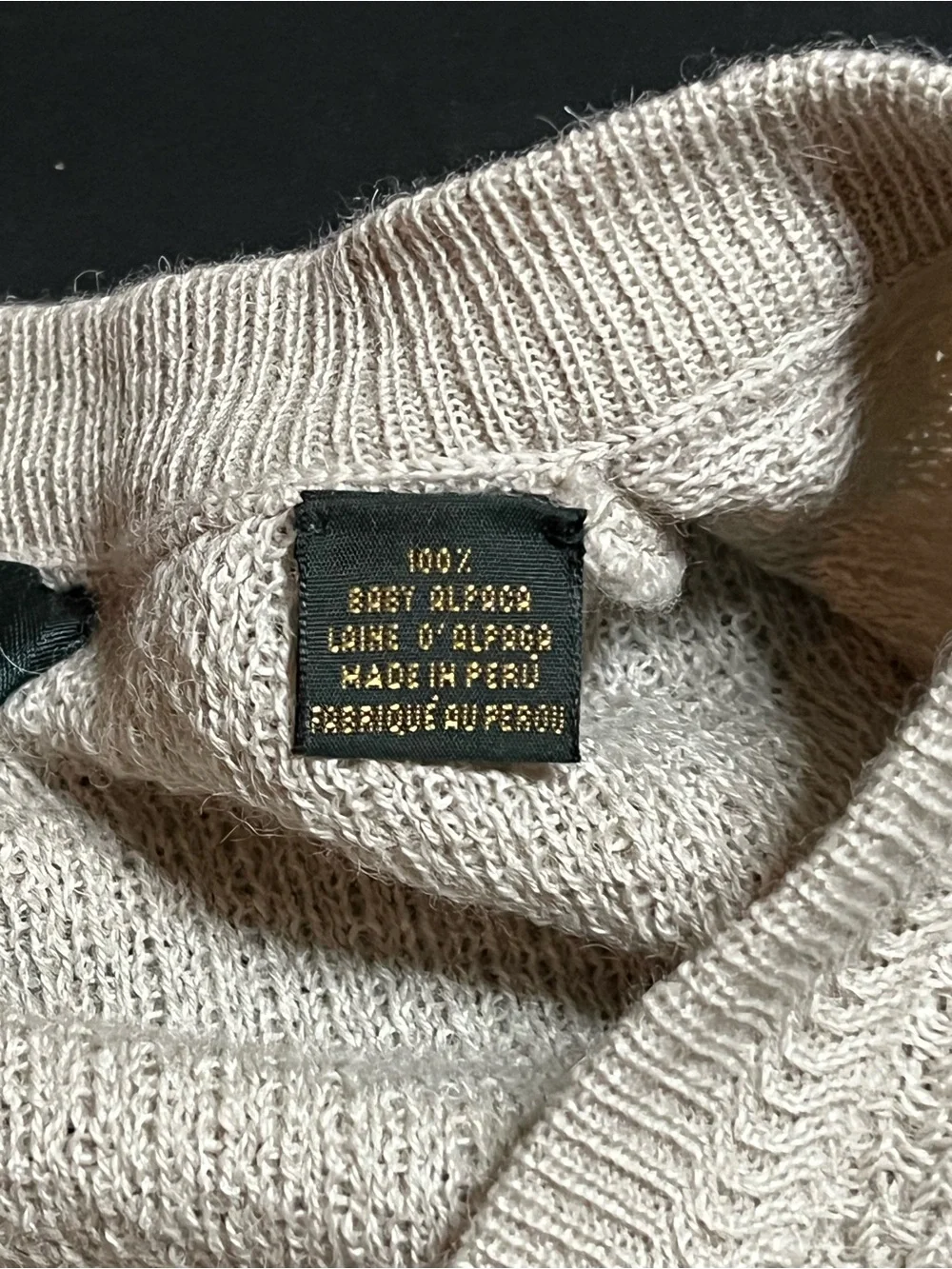 Vintage Bobby Jones Collection Baby Alpaca Sweater